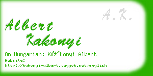 albert kakonyi business card